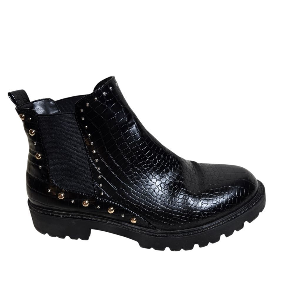 Charles by Charles David Faux Leather Reptile Studded Boots - Picture 1 of 8